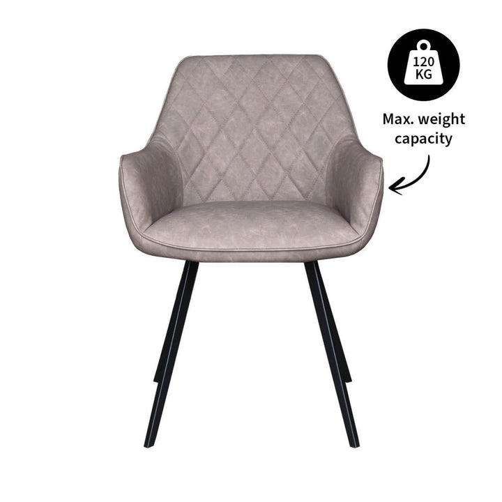 Chaise de salle à manger cuir PU et métal confort | LUXA - Designix