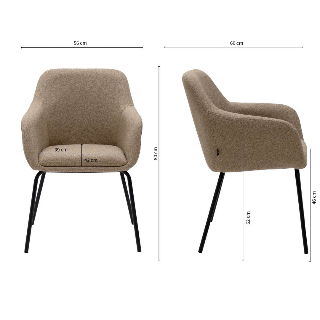 Chaise de Salle À Manger Daan Beige Confort Moderne Tissu Texturé | LUMA - Designix