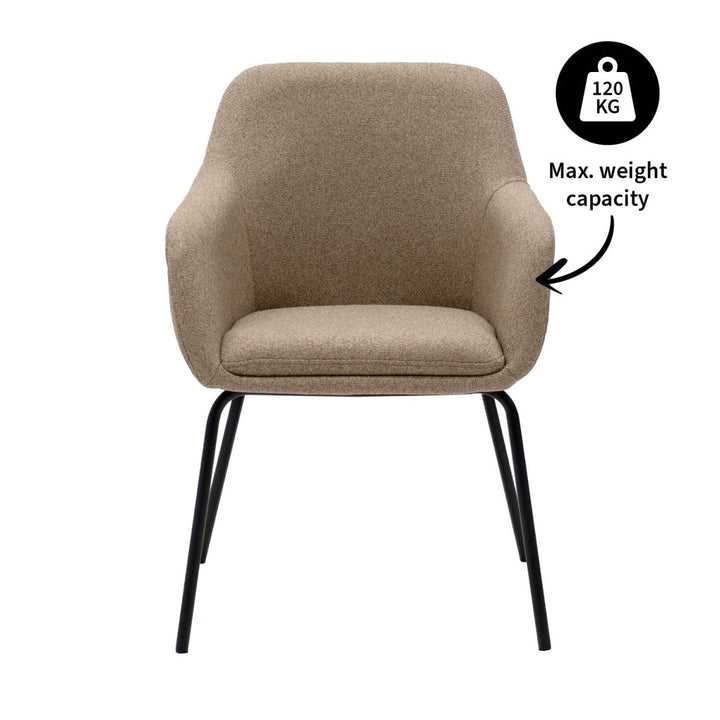 Chaise de Salle À Manger Daan Beige Confort Moderne Tissu Texturé | LUMA - Designix