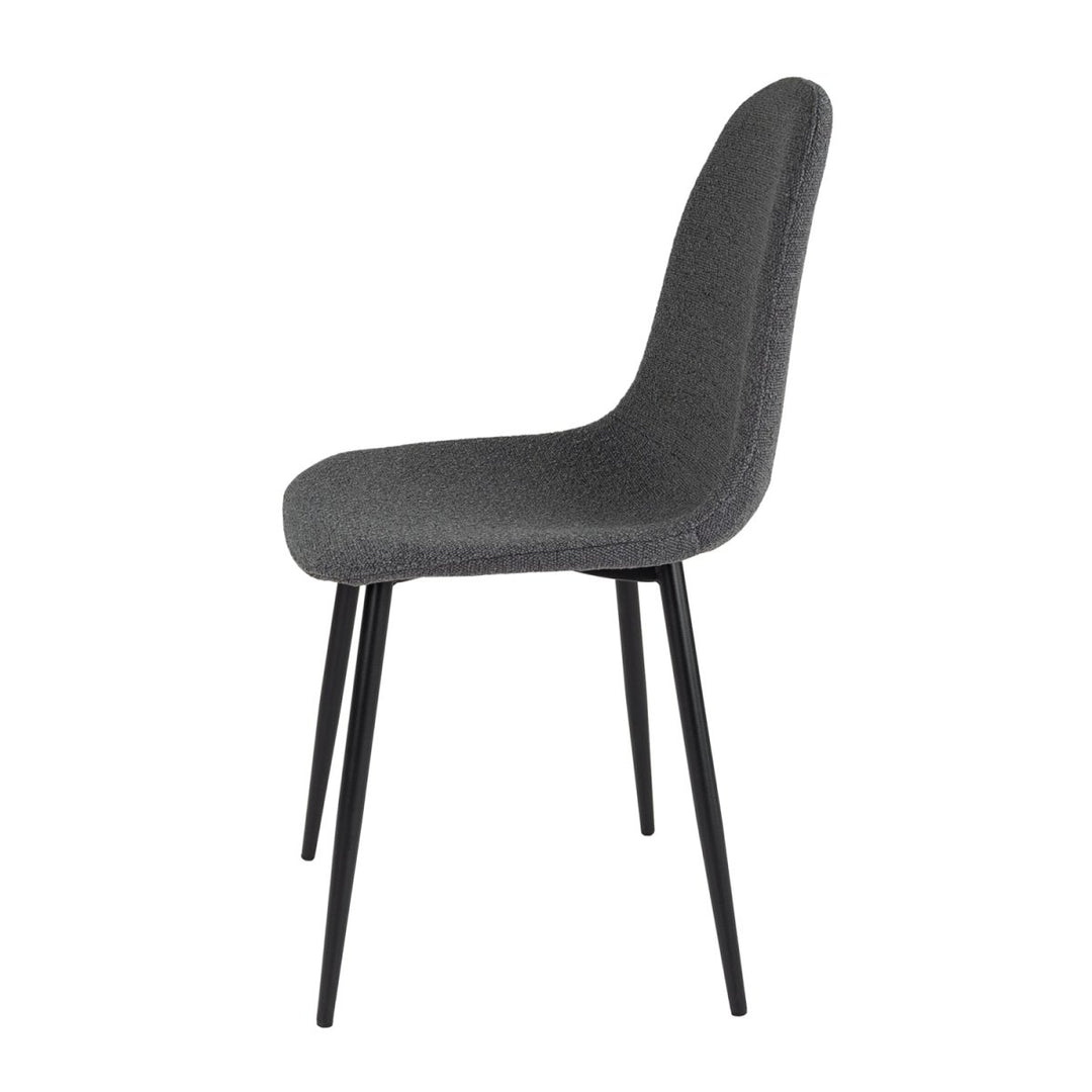 Chaise de salle à manger en bouclé gris foncé au design moderne | MEES - Designix