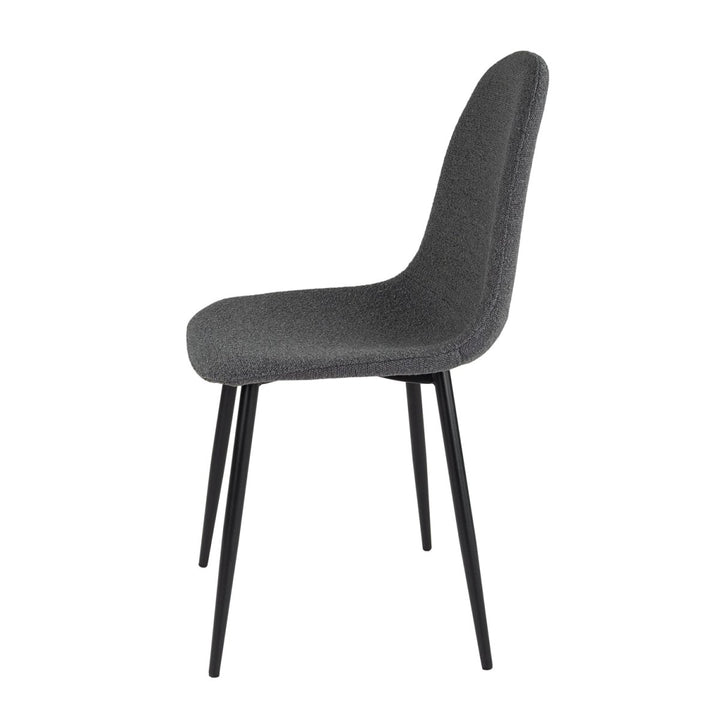 Chaise de salle à manger en bouclé gris foncé au design moderne | MEES - Designix