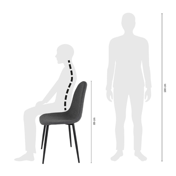 Chaise de salle à manger en bouclé gris foncé au design moderne | MEES - Designix