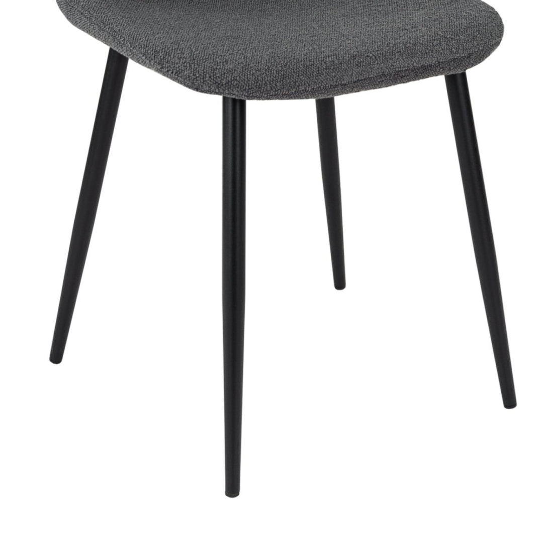 Chaise de salle à manger en bouclé gris foncé au design moderne | MEES - Designix