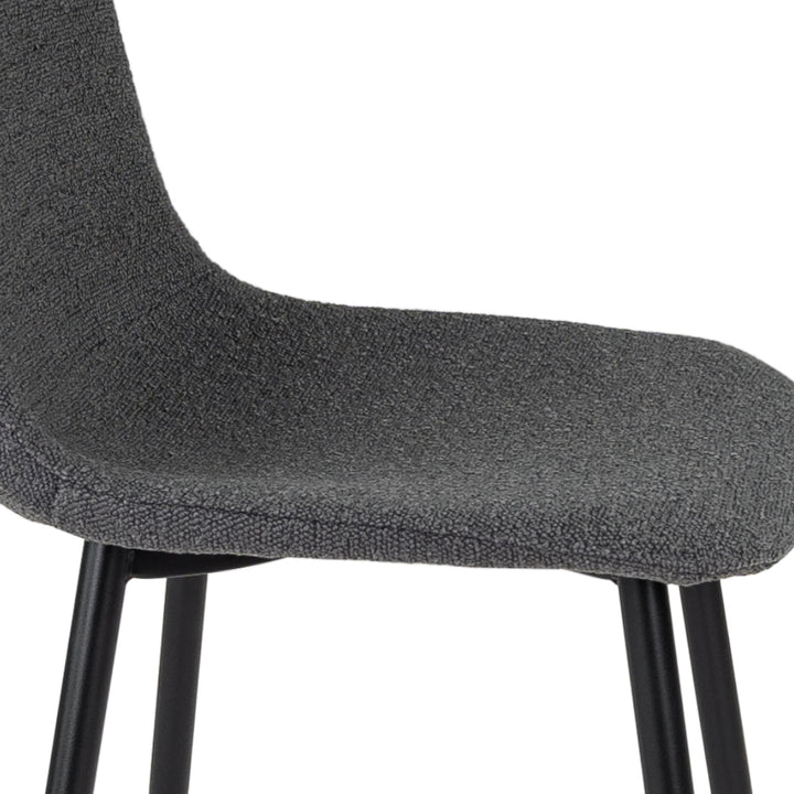Chaise de salle à manger en bouclé gris foncé au design moderne | MEES - Designix