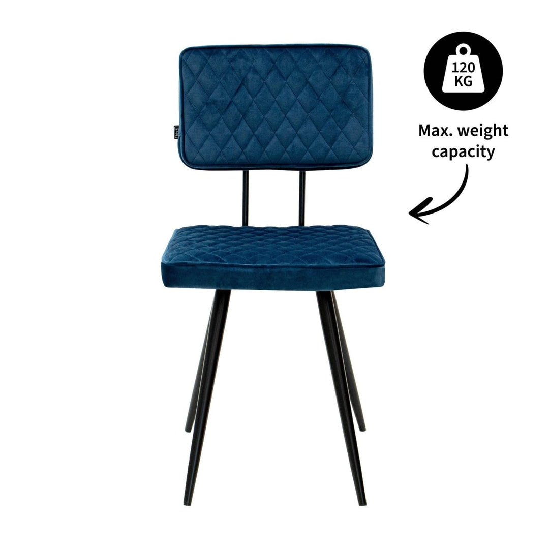 Chaise De Salle À Manger En Velours Bleu Foncé Luxe Confort Moderne | NOVA - Designix