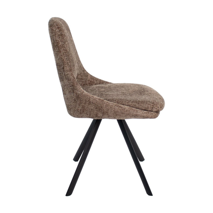 Chaise De Salle À Manger En Velours Chenille Avec Cadre Métal Noir | REVO - Designix