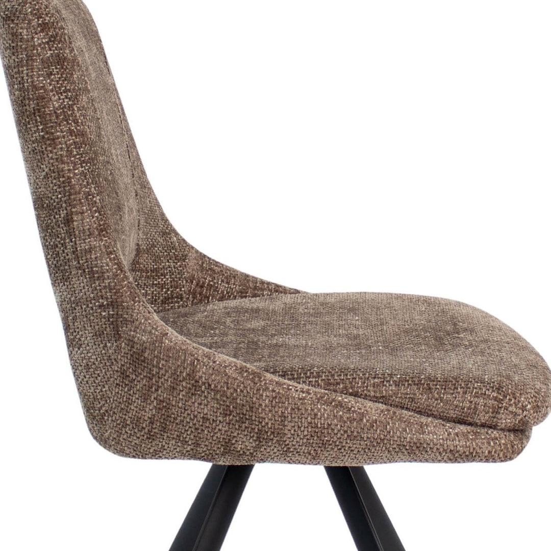 Chaise De Salle À Manger En Velours Chenille Avec Cadre Métal Noir | REVO - Designix