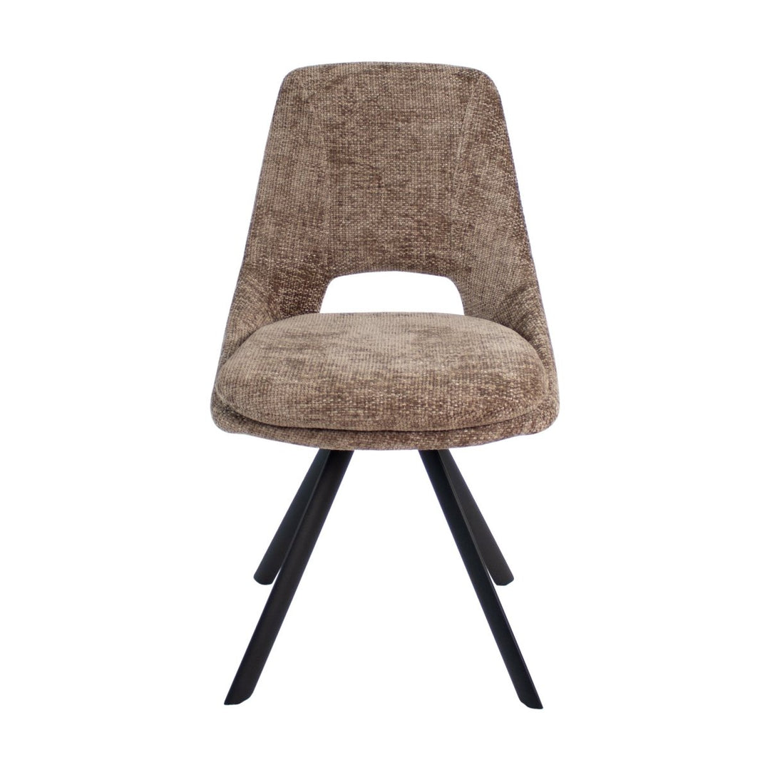 Chaise De Salle À Manger En Velours Chenille Avec Cadre Métal Noir | REVO - Designix