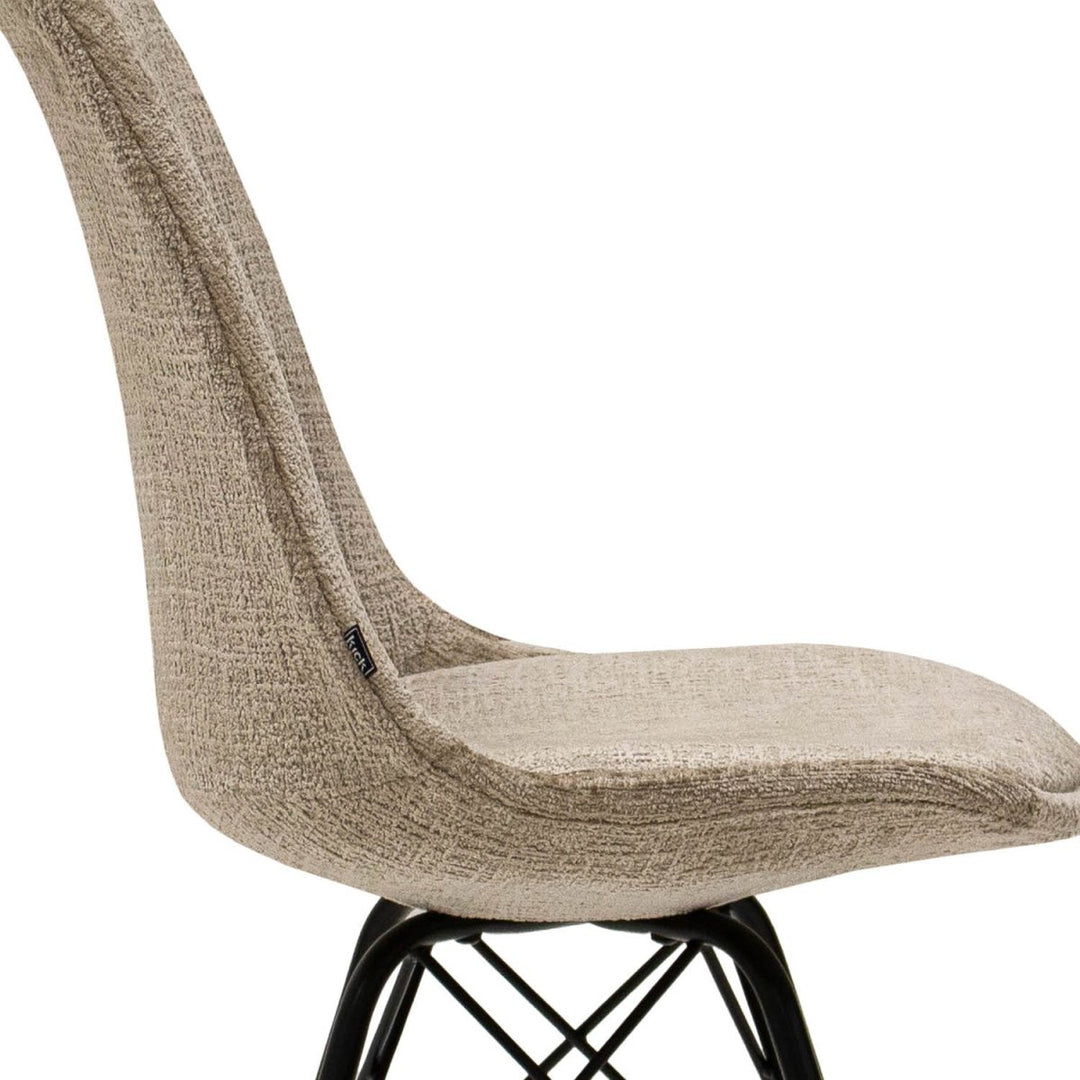 Chaise de Salle à Manger en Velours Doux Beige | Vyra - Designix