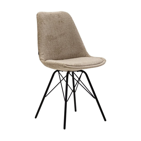Chaise de Salle à Manger en Velours Doux Beige | Vyra