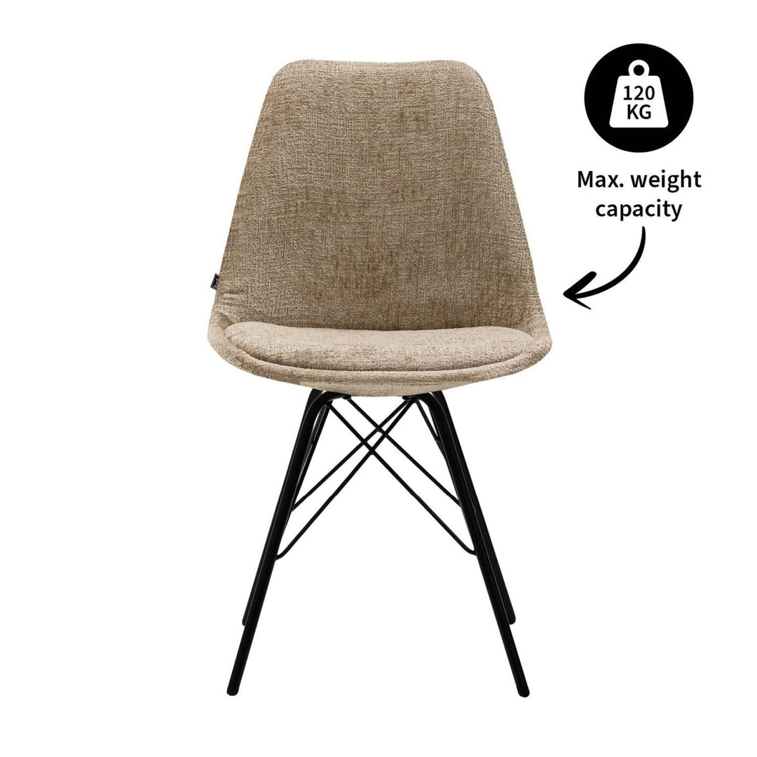 Chaise de Salle à Manger en Velours Doux Beige | Vyra - Designix