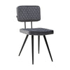 Chaise de salle à manger en velours gris foncé | LUXA