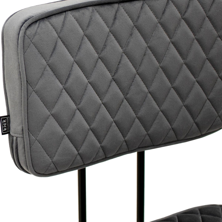 Chaise de salle à manger en velours gris foncé | LUXA - Designix