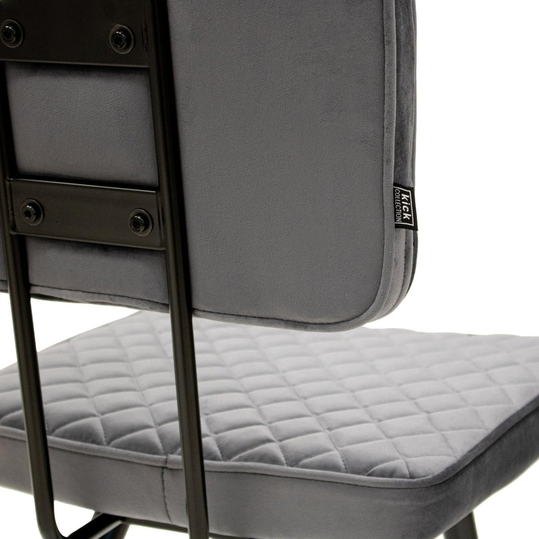 Chaise de salle à manger en velours gris foncé | LUXA - Designix