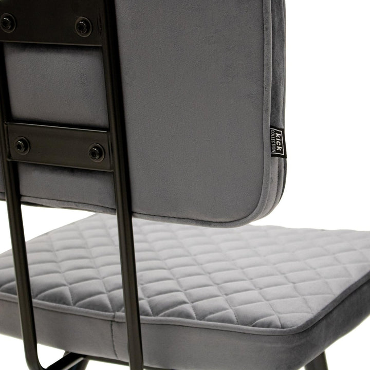 Chaise de salle à manger en velours gris foncé | LUXA - Designix