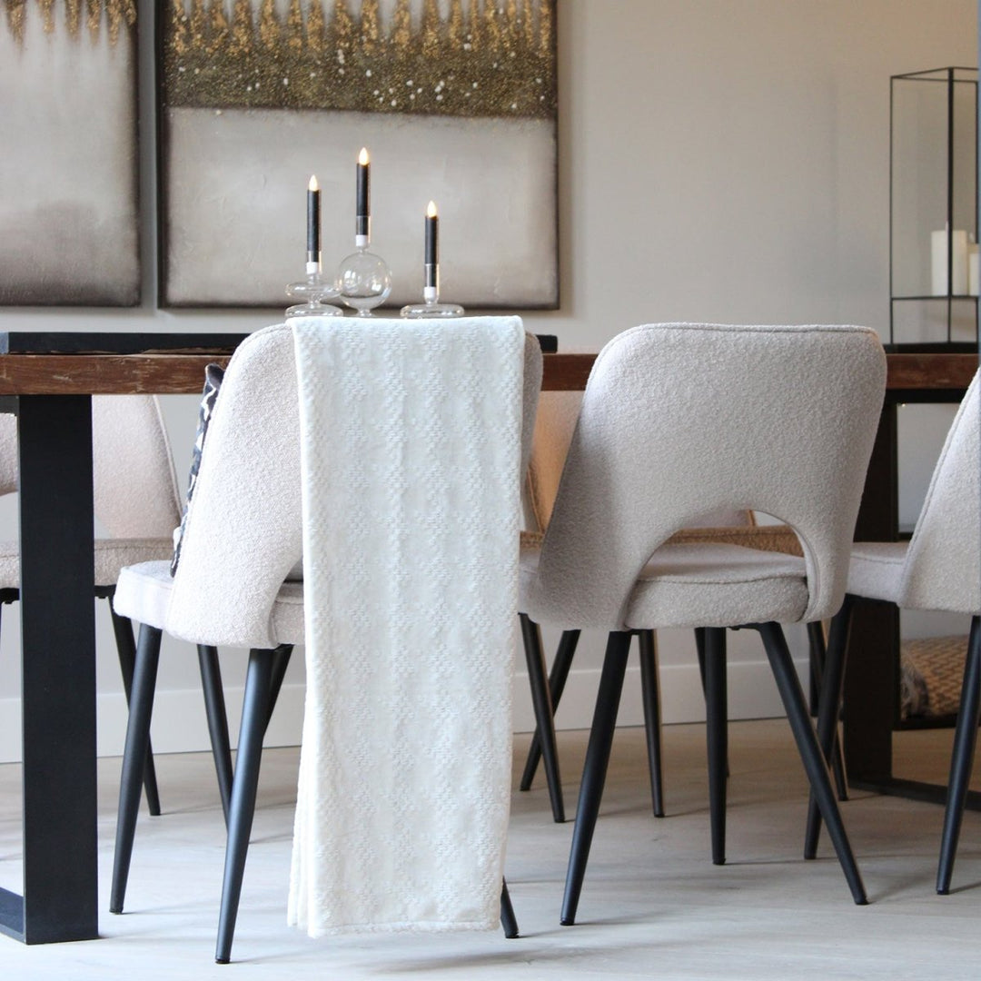 Chaise De Salle À Manger Gris Foncé Moderne Bouclé Confortable | AURA - Designix