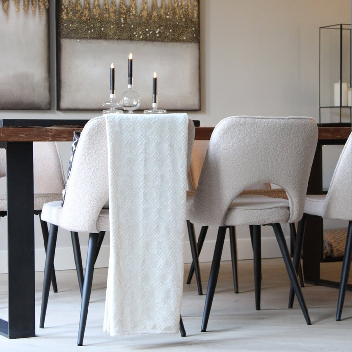 Chaise De Salle À Manger Gris Foncé Moderne Bouclé Confortable | AURA - Designix