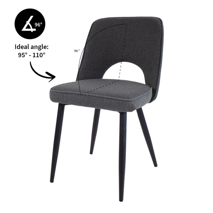 Chaise De Salle À Manger Gris Foncé Moderne Bouclé Confortable | AURA - Designix
