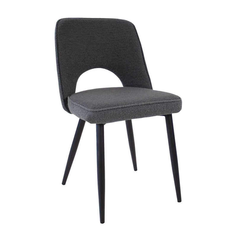 Chaise De Salle À Manger Gris Foncé Moderne Bouclé Confortable | AURA