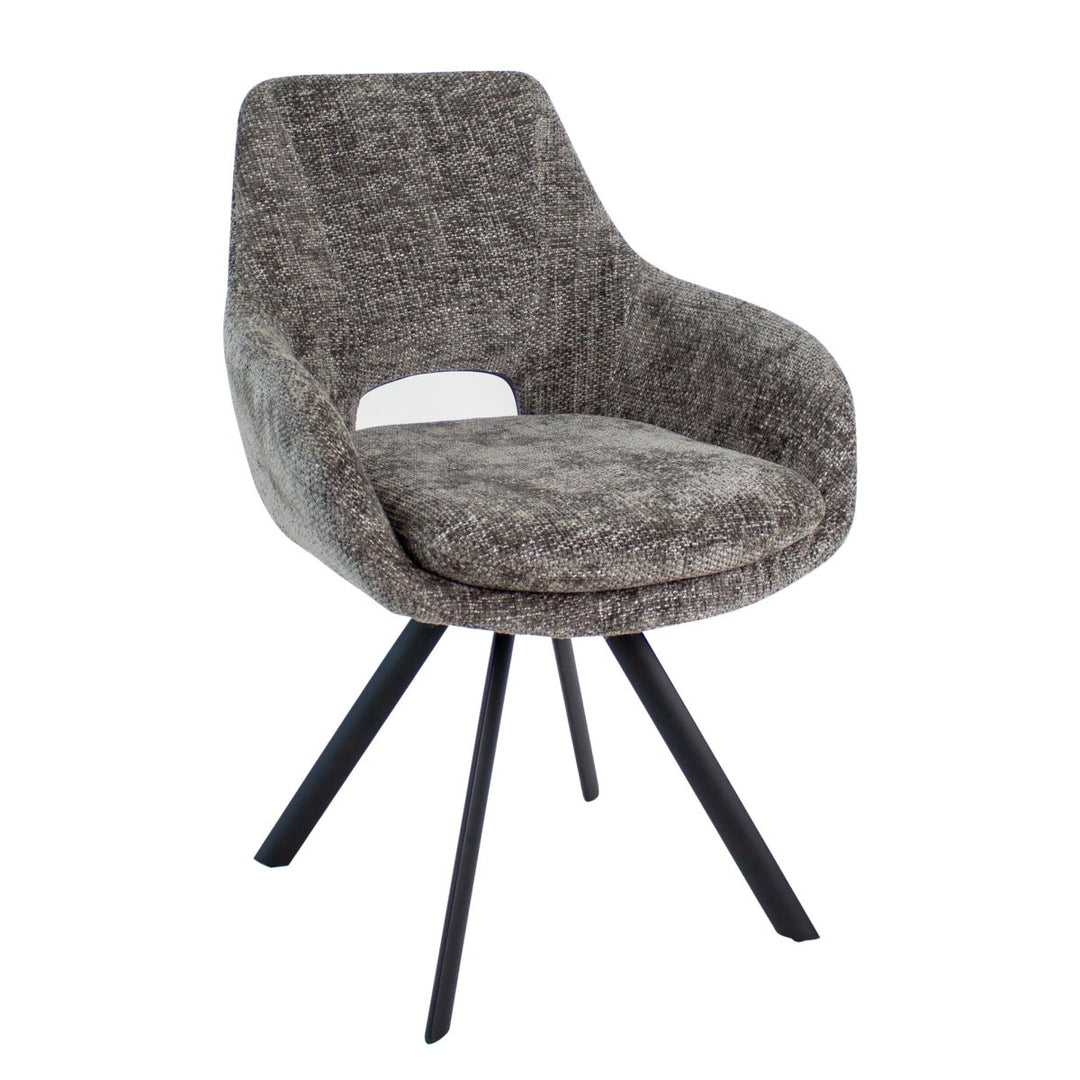 Chaise de Salle à Manger Grise Chenille | LUMA - Designix