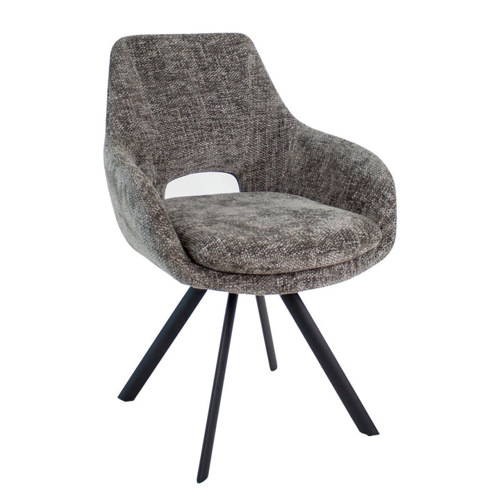 Chaise de Salle à Manger Grise Chenille | LUMA - Designix