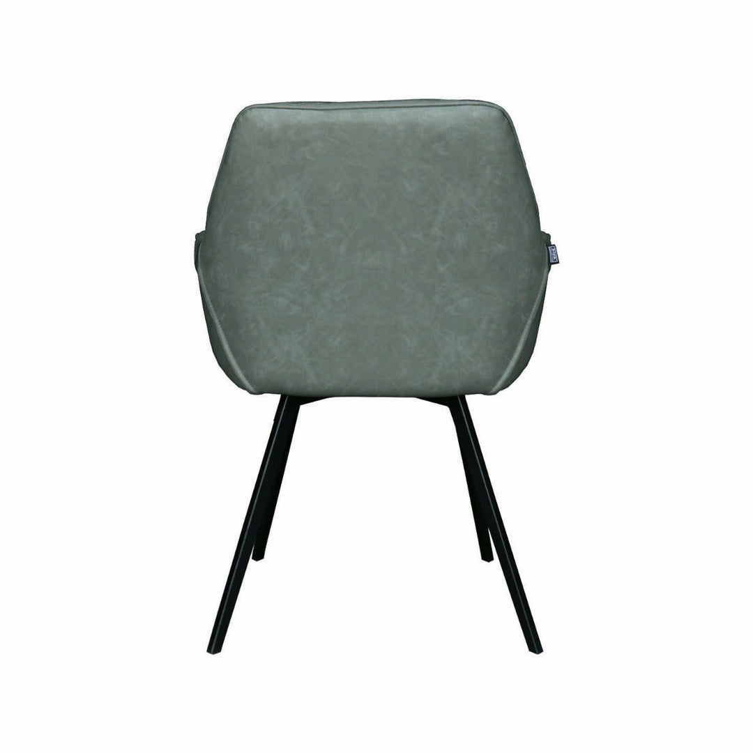 Chaise de salle à manger Karl Vert PU cuir et métal | NOVA - Designix