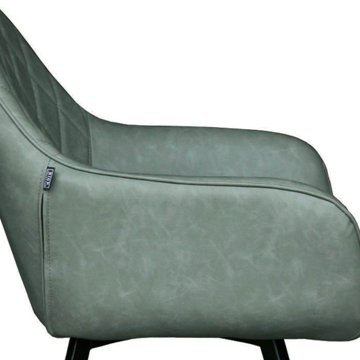 Chaise de salle à manger Karl Vert PU cuir et métal | NOVA - Designix