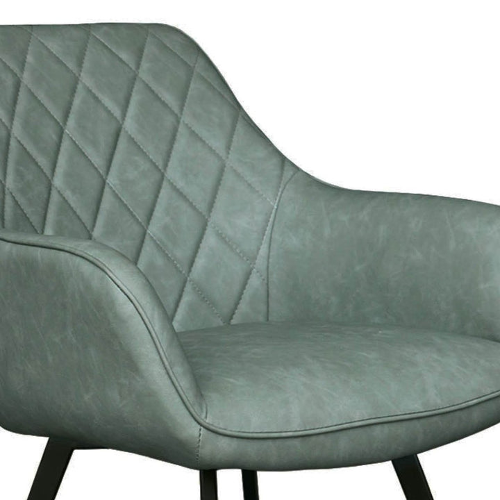 Chaise de salle à manger Karl Vert PU cuir et métal | NOVA - Designix