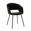 Chaise De Salle À Manger Mette Noir Au Style Contemporain Et Tissu Doux | NOVA