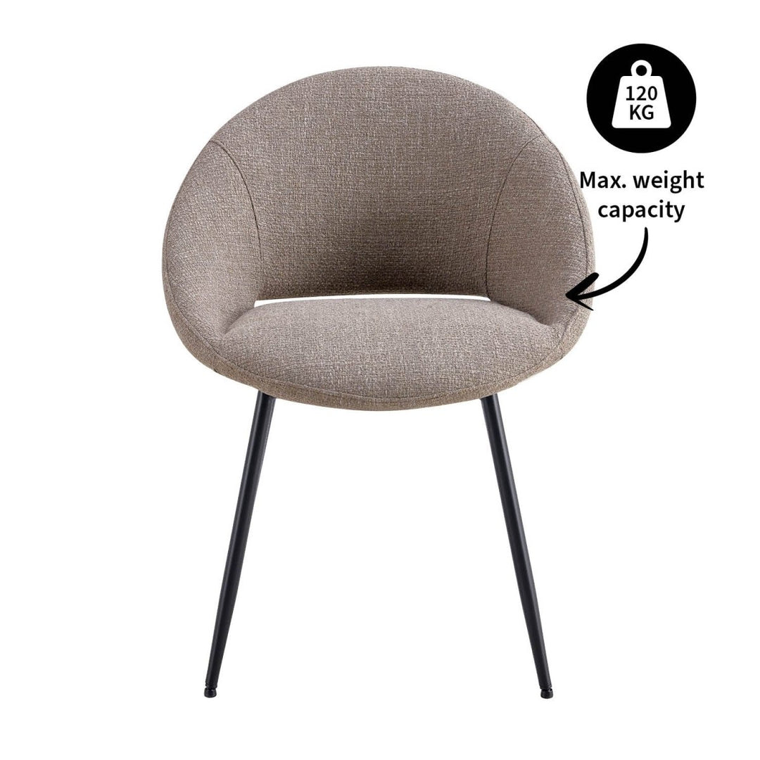 Chaise De Salle À Manger Moderne Avec Habillage Tissu Texturé Confortable | MELI - Designix
