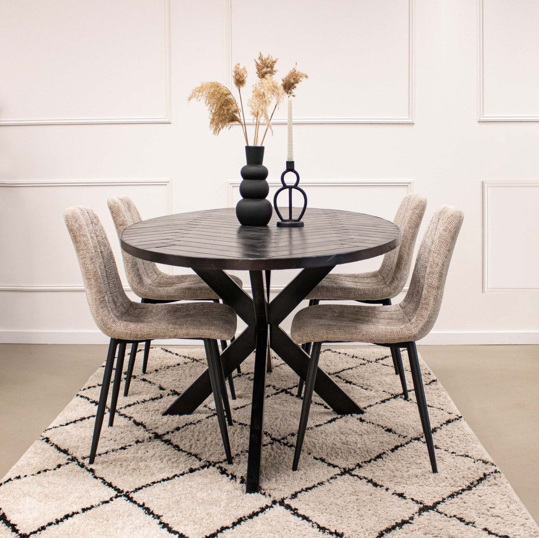 Chaise de Salle à Manger Moderne Confort Chenille | DENA - Designix