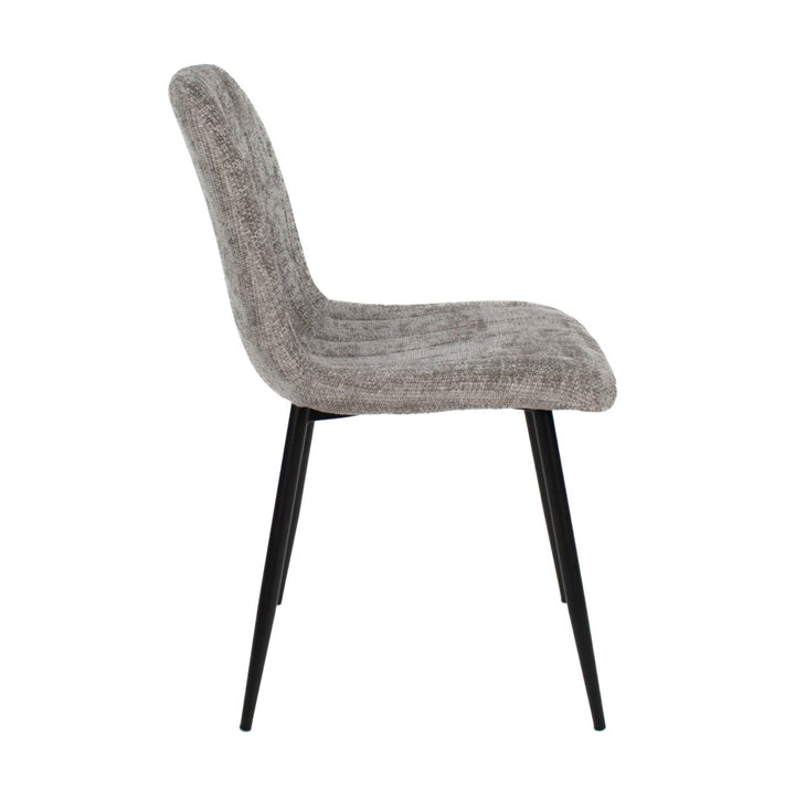 Chaise de salle à manger moderne en chenille gris | NOVA - Designix