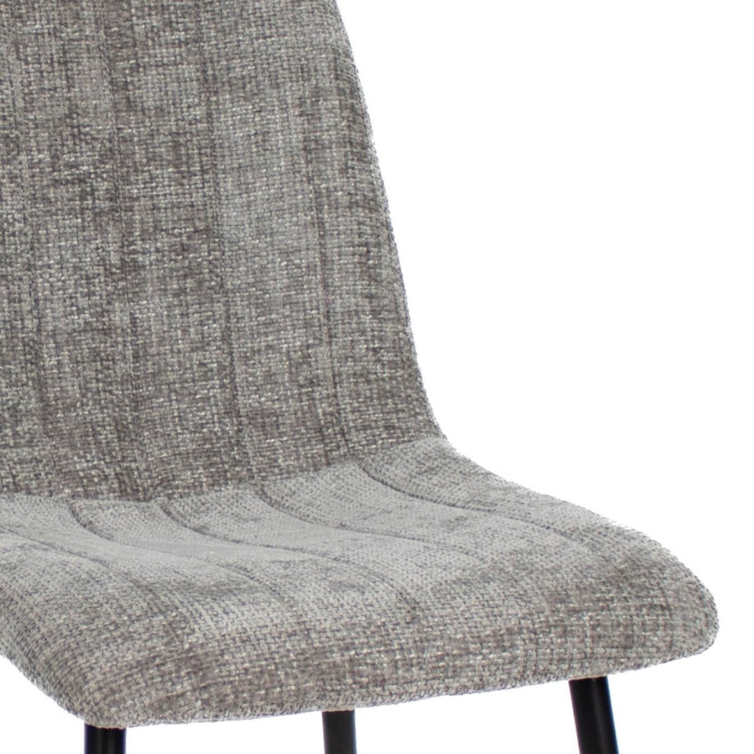 Chaise de salle à manger moderne en chenille gris | NOVA - Designix
