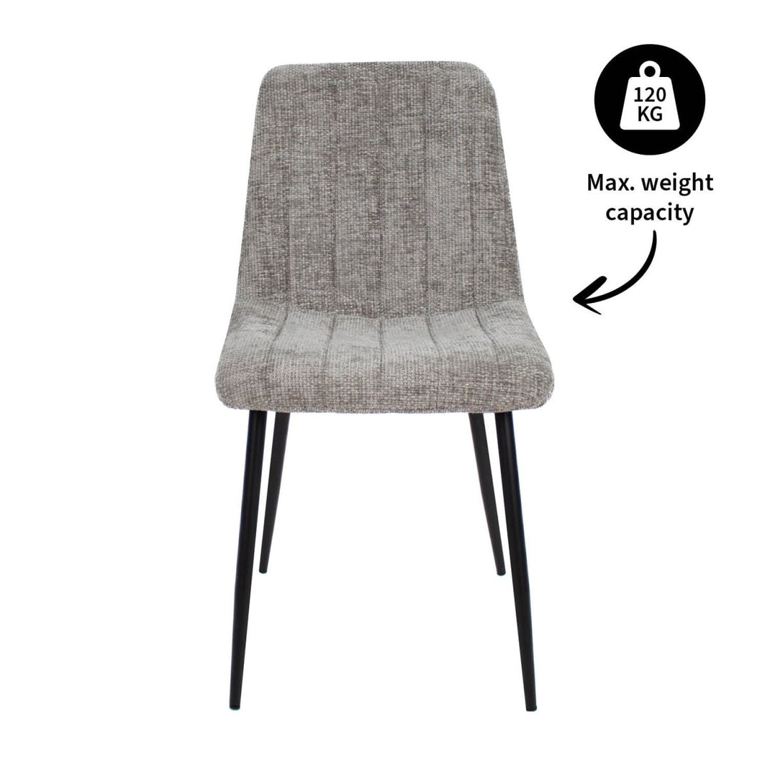 Chaise de salle à manger moderne en chenille gris | NOVA - Designix