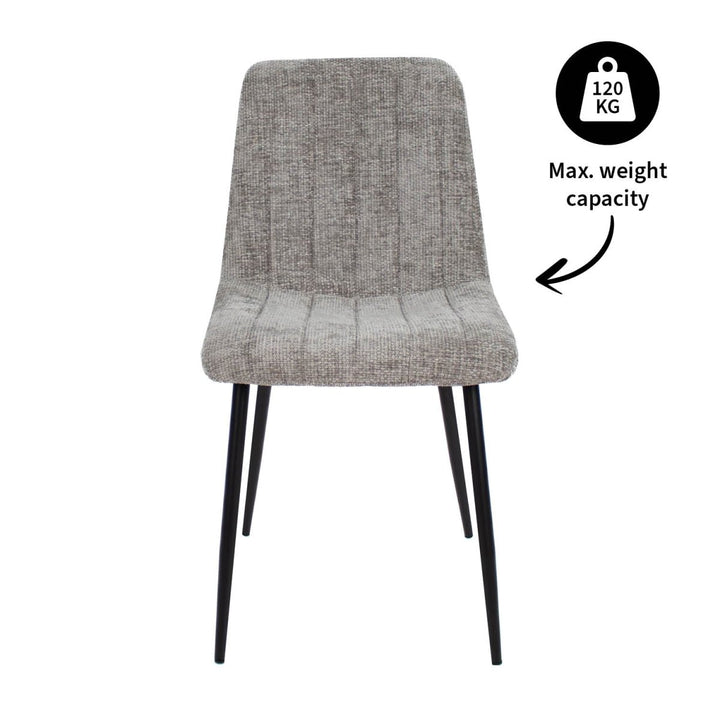 Chaise de salle à manger moderne en chenille gris | NOVA - Designix