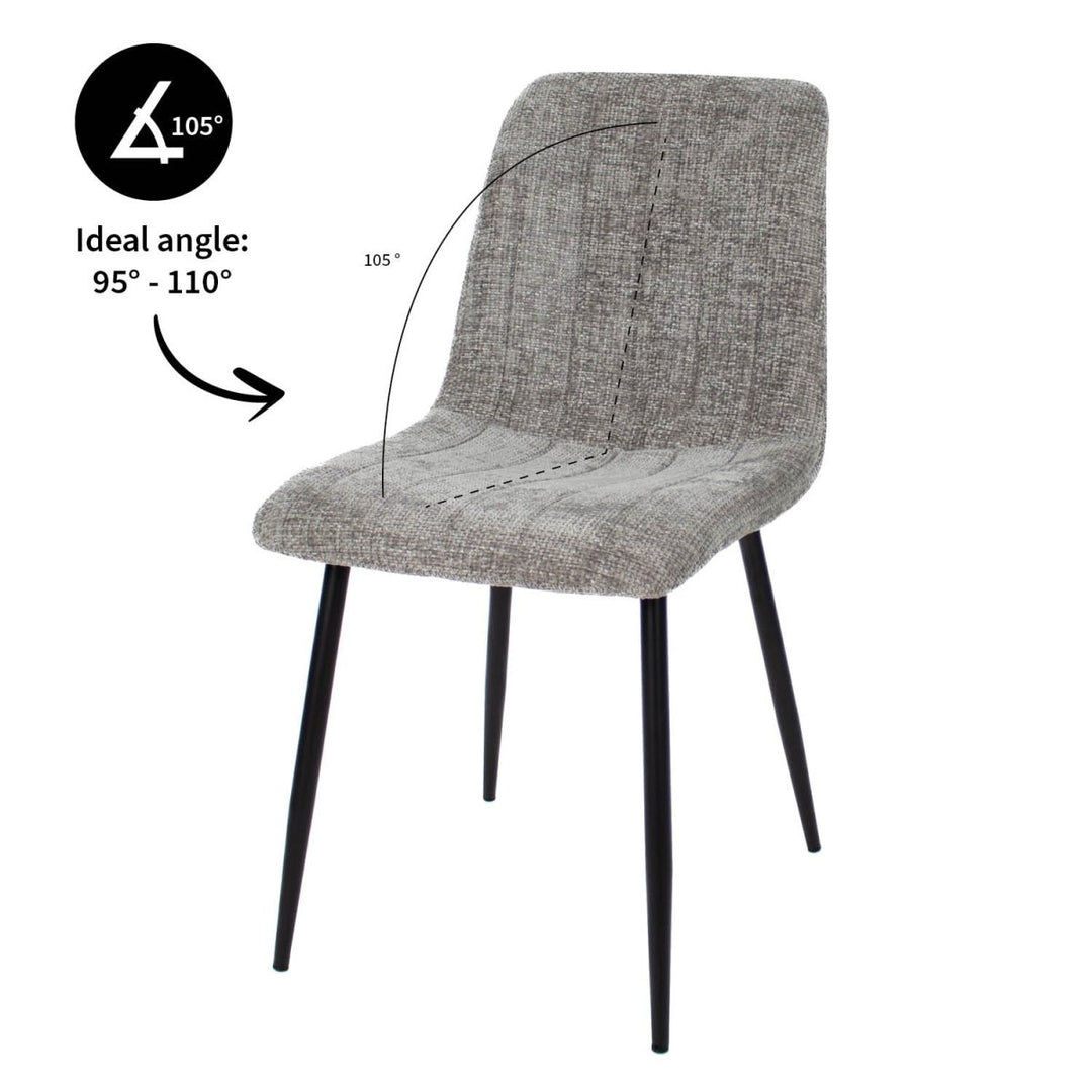 Chaise de salle à manger moderne en chenille gris | NOVA - Designix