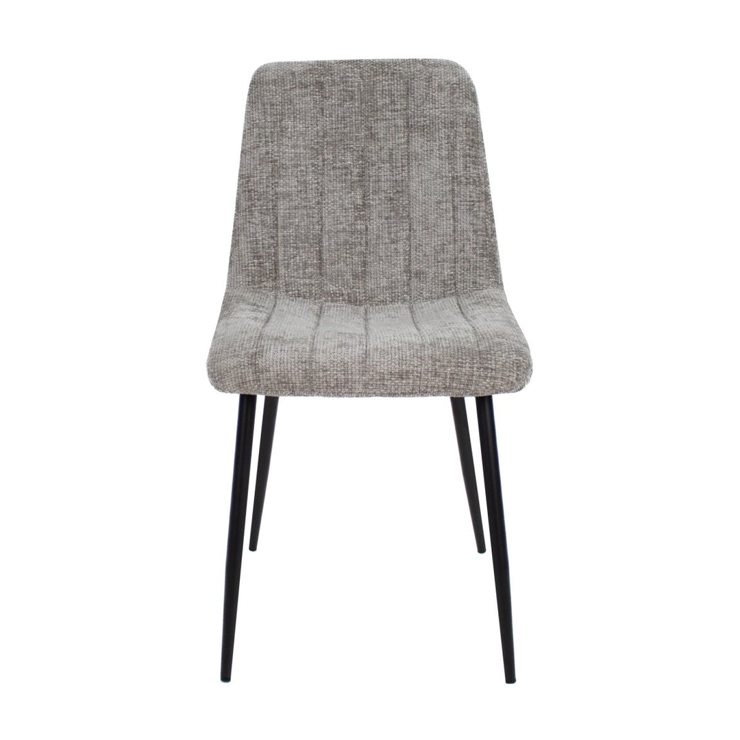 Chaise de salle à manger moderne en chenille gris | NOVA - Designix