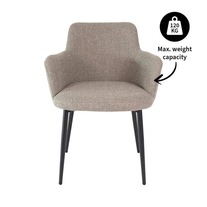 Chaise De Salle À Manger Moderne En Tissu Gris Texturé | NOVA - Designix