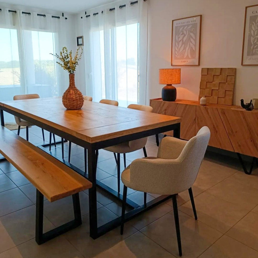 Chaise De Salle À Manger Moderne En Tissu Gris Texturé | NOVA - Designix