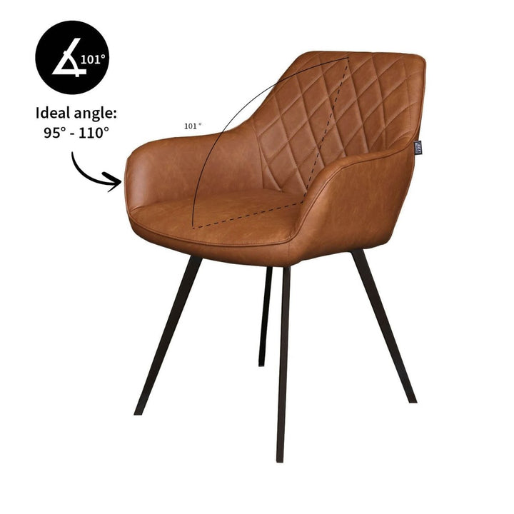 Chaise De Salle À Manger PU Cuir Cognac Confort | LUXA - Designix