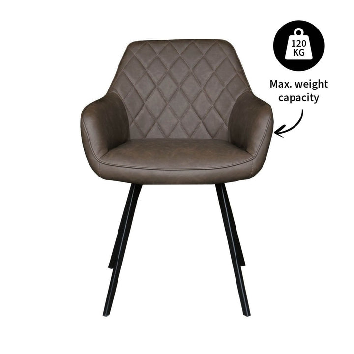 Chaise De Salle À Manger PU Cuir Confortable Marron | NOVA - Designix