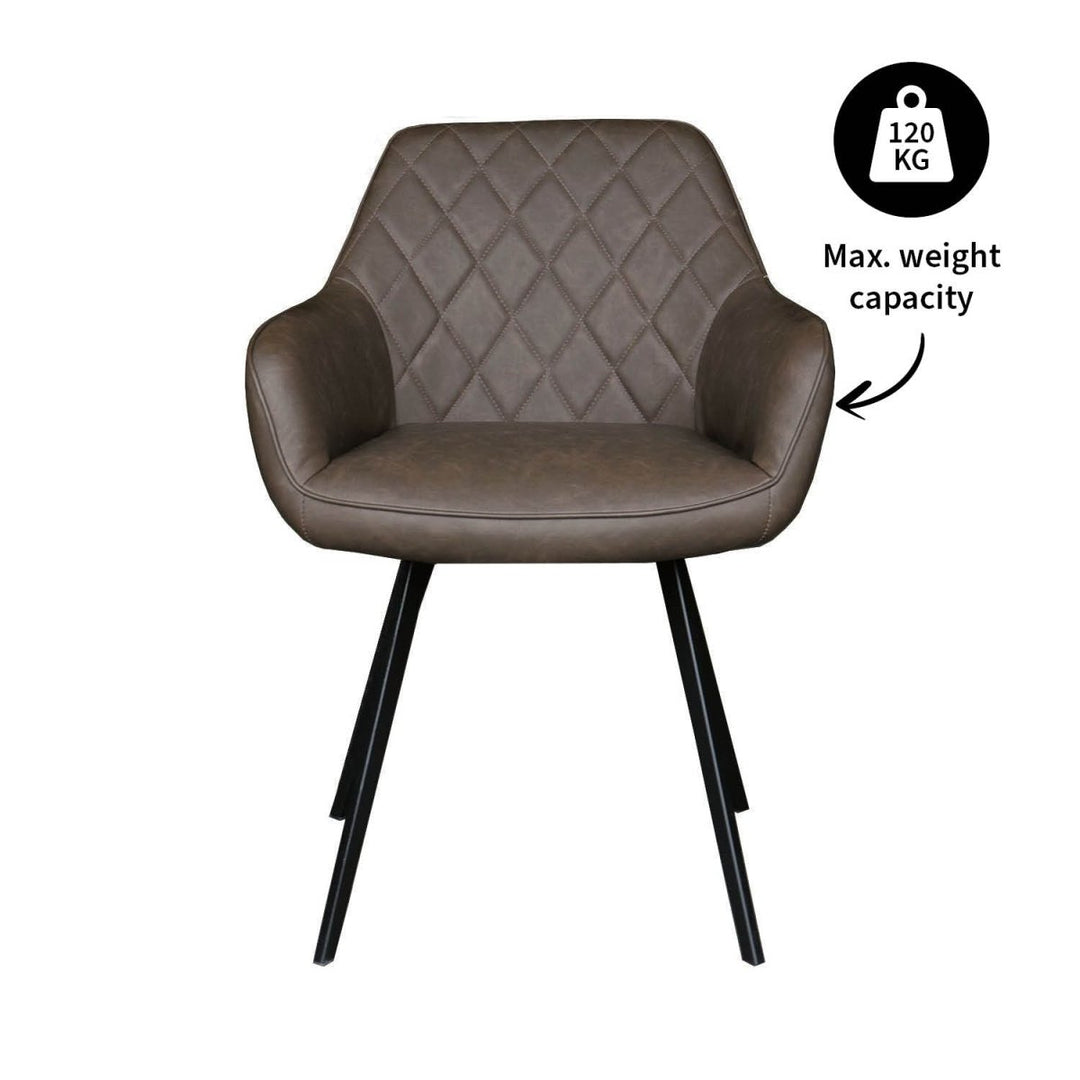 Chaise De Salle À Manger PU Cuir Confortable Marron | NOVA - Designix