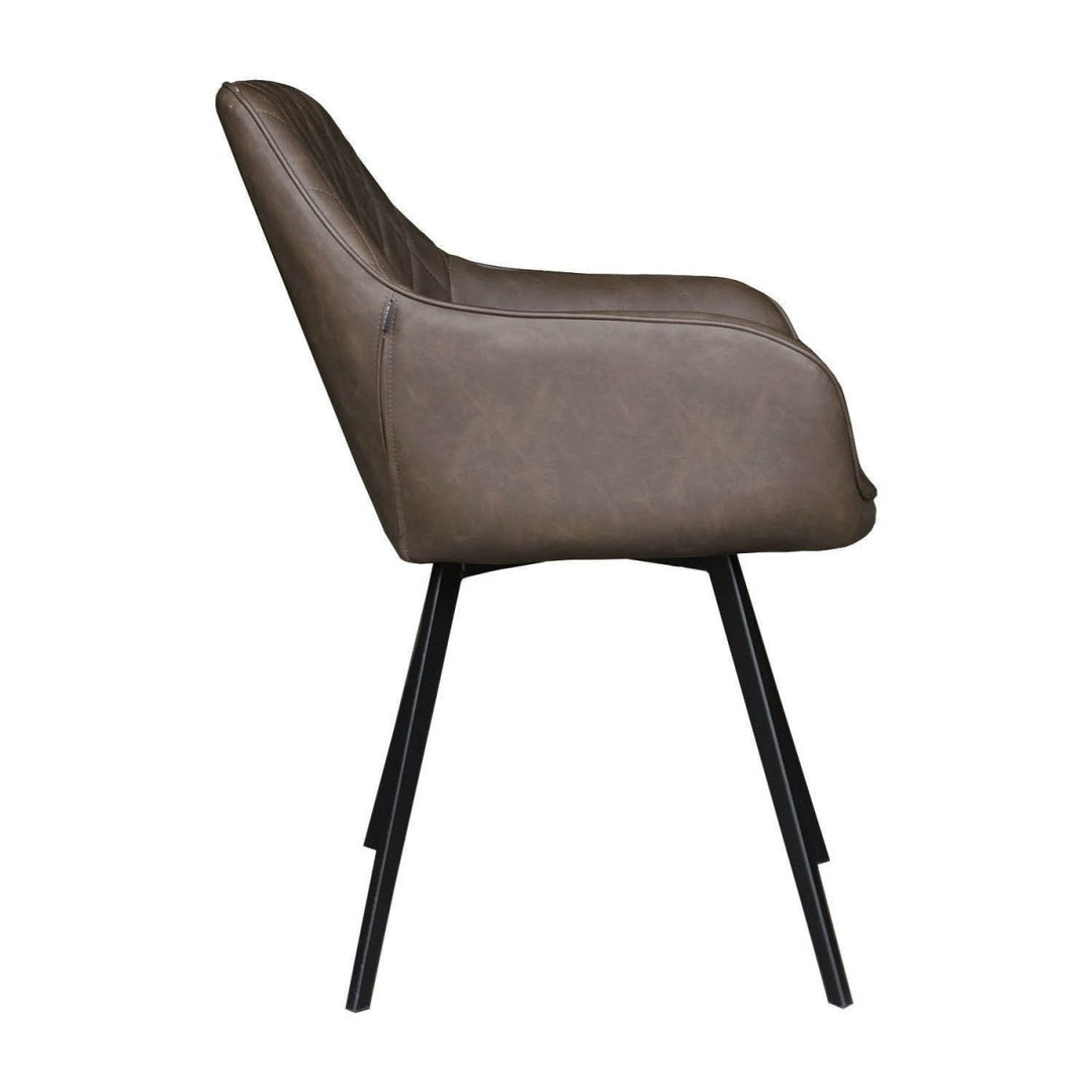 Chaise De Salle À Manger PU Cuir Confortable Marron | NOVA - Designix