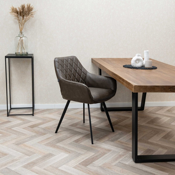 Chaise De Salle À Manger PU Cuir Confortable Marron | NOVA - Designix