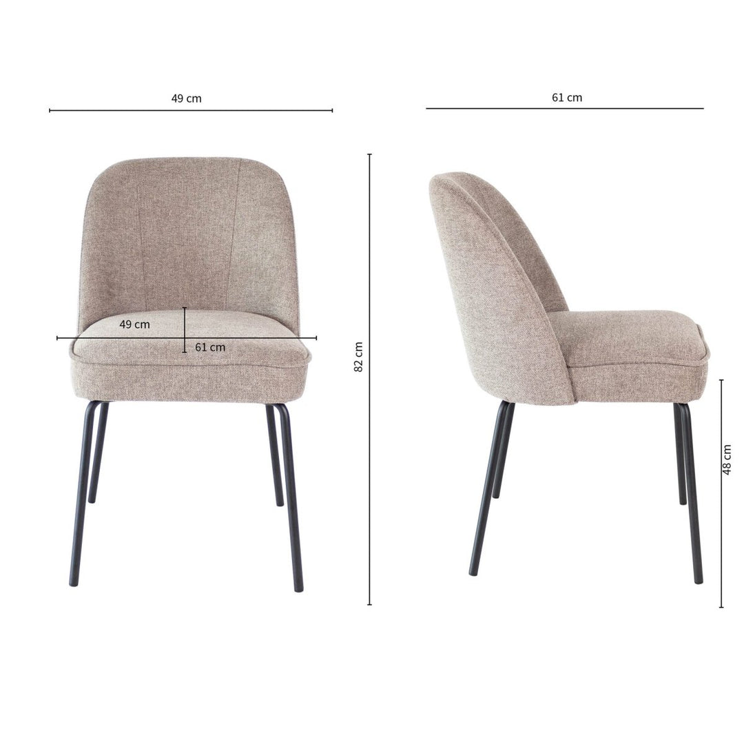 Chaise de Salle à Manger Taupe Confort Rembourrée | NOVA - Designix