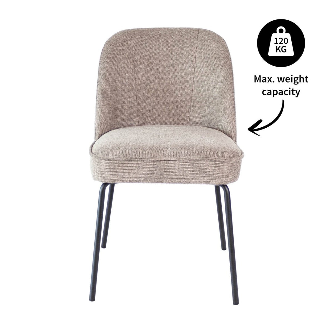 Chaise de Salle à Manger Taupe Confort Rembourrée | NOVA - Designix