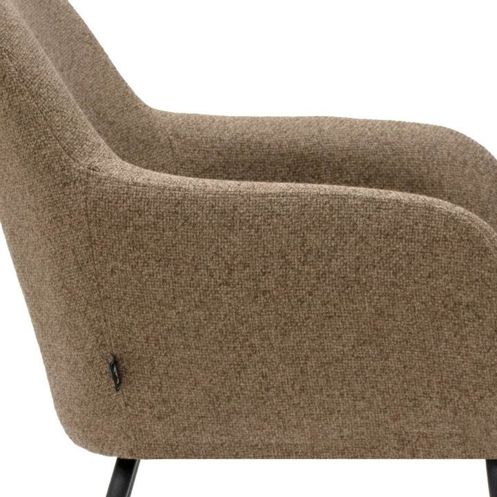 Chaise de Salle à Manger Taupe Confortable Tissu Texturé Métal Moderne | NOVA - Designix