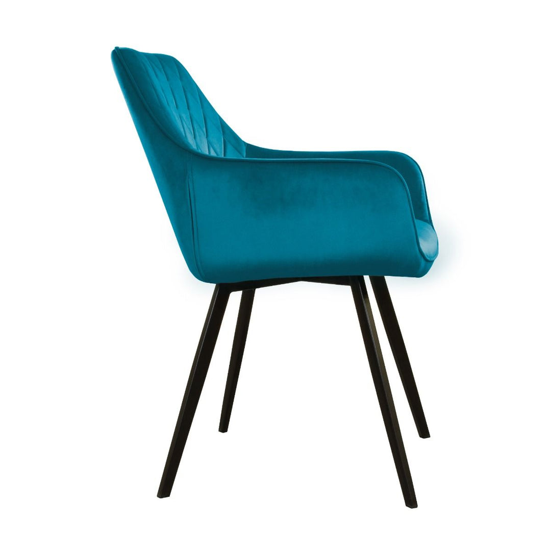 Chaise de Salle à Manger Velours Bleu Moderne | NOVA - Designix