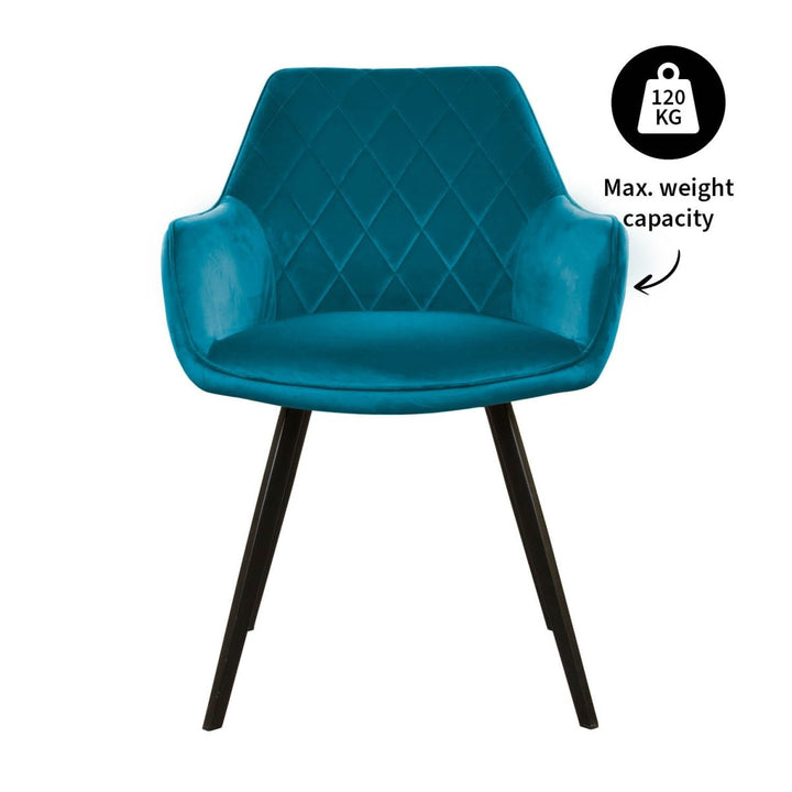 Chaise de Salle à Manger Velours Bleu Moderne | NOVA - Designix