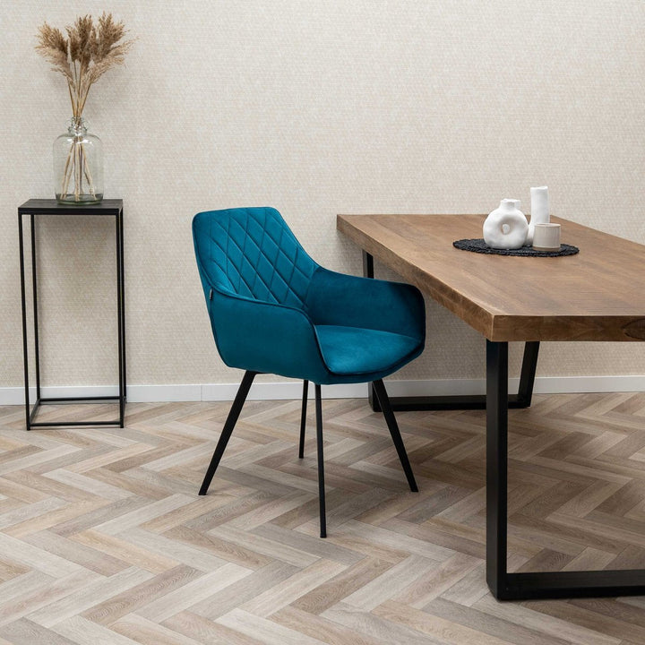 Chaise de Salle à Manger Velours Bleu Moderne | NOVA - Designix